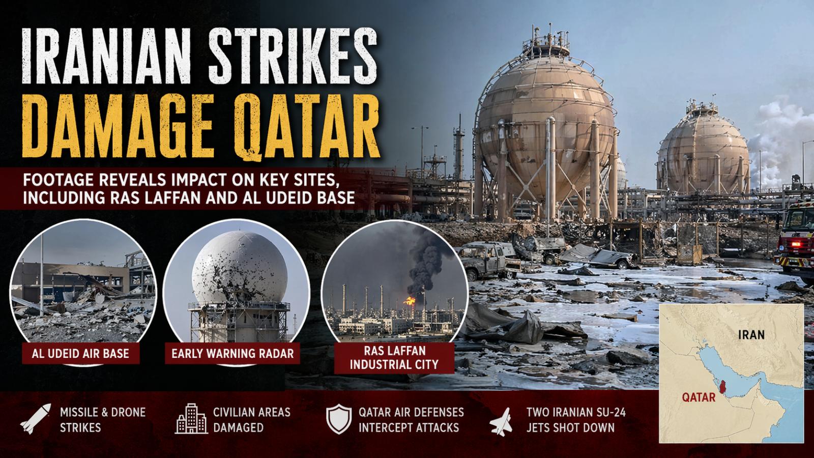 Iranian strikes damage Qatar’s key infrastructure, new footage reveals