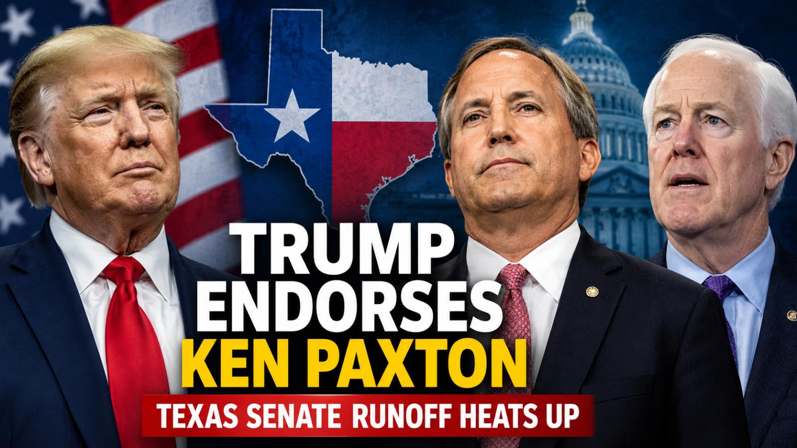 Trump Paxton Endorsement Shakes Up Texas Senate Runoff Against Cornyn