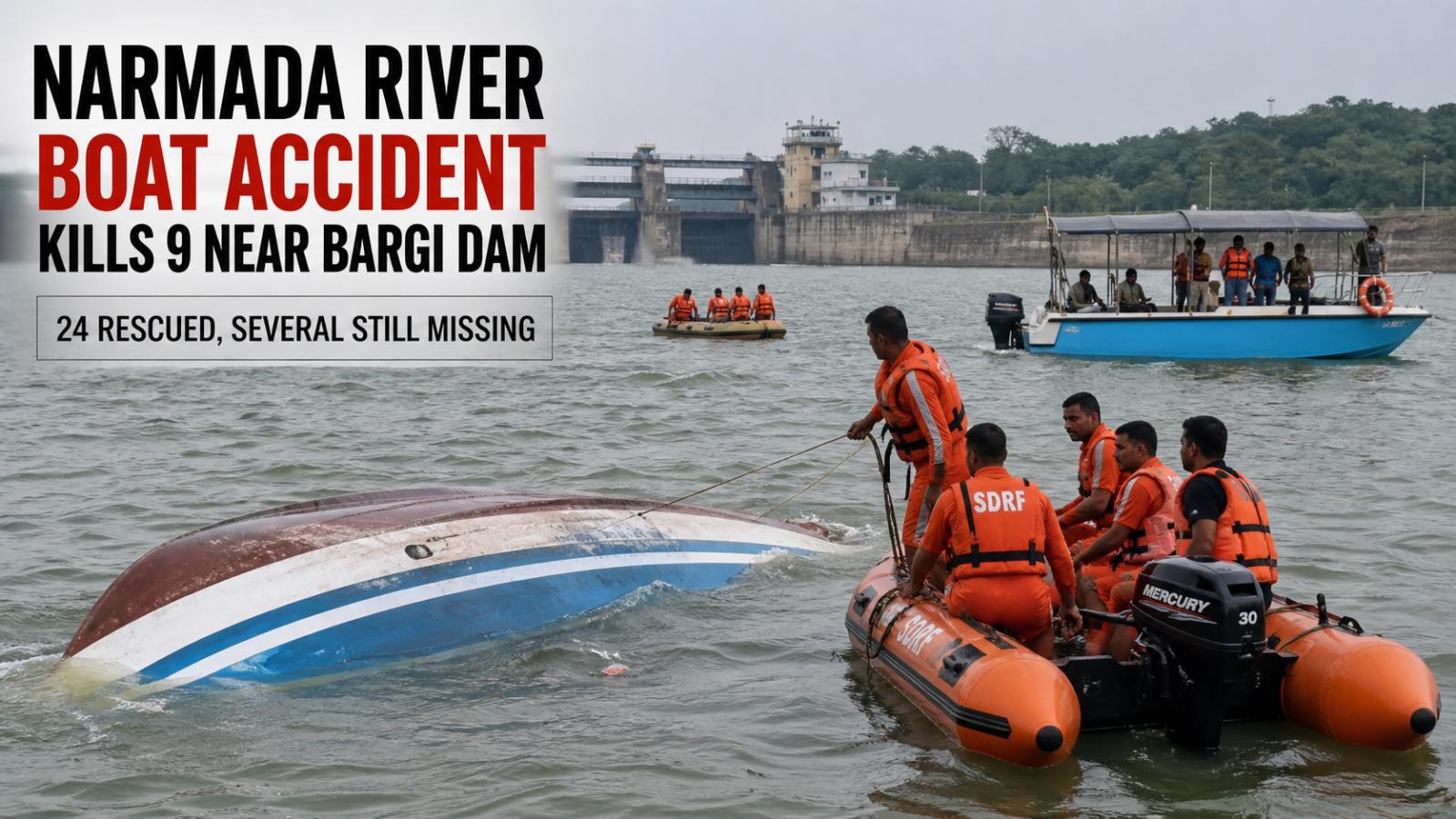 Narmada River boat accident kills mother and child near Bargi Dam