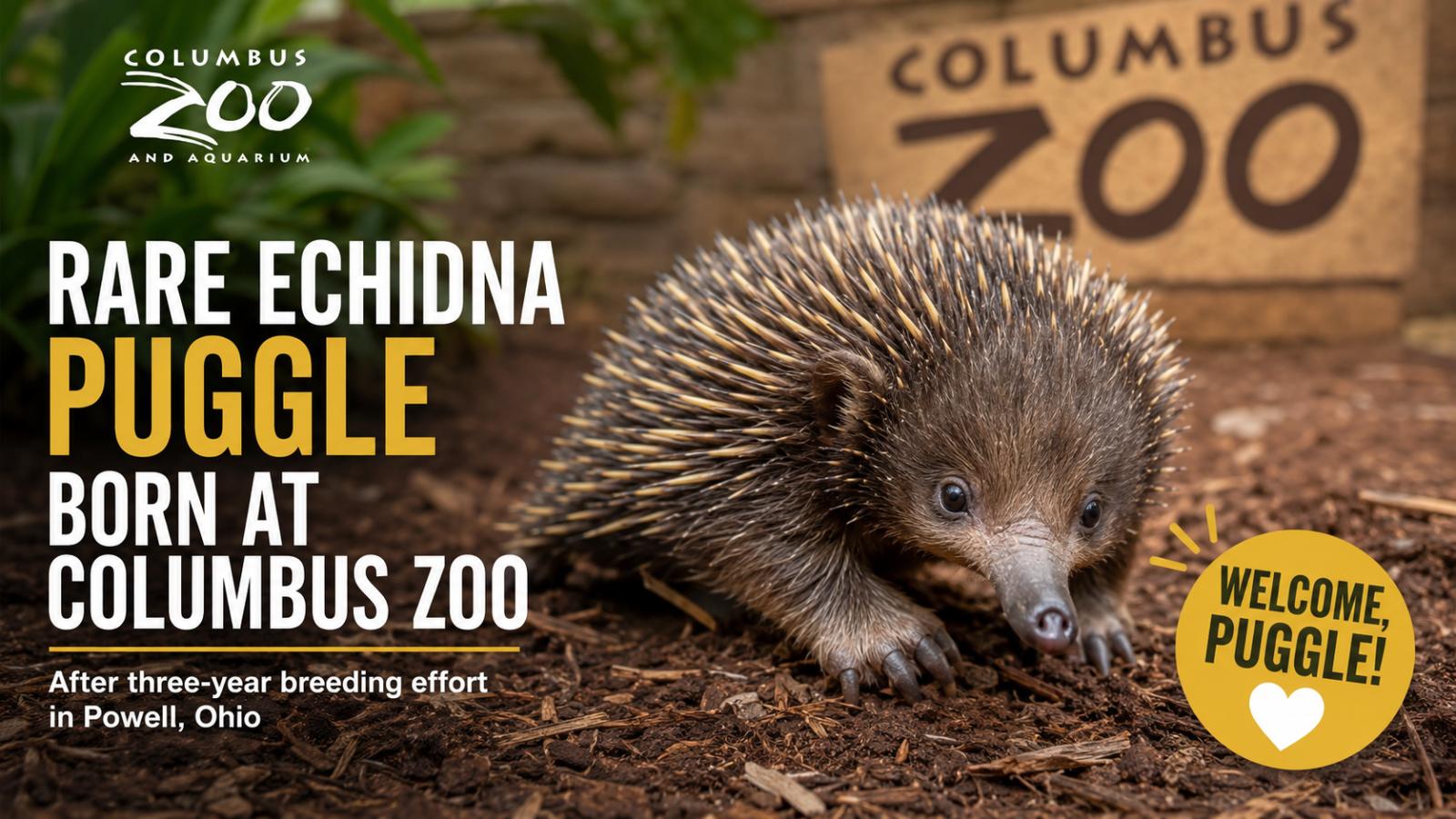 Rare Echidna Puggle Born at Columbus Zoo in Powell, Ohio