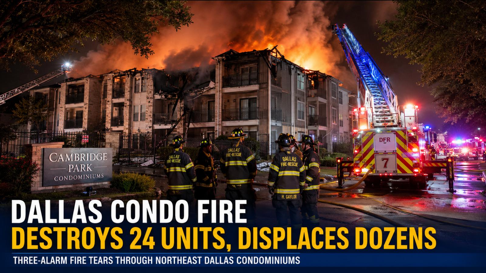 Dallas Condo Fire Destroys 24 Units, Displaces 45 Residents