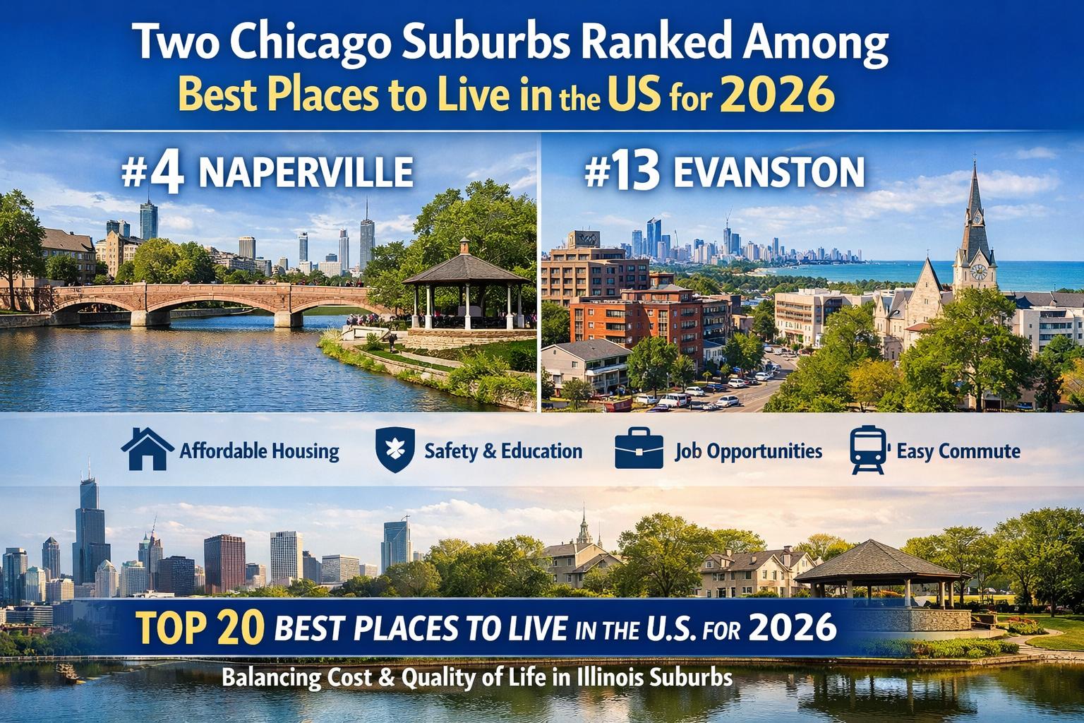 Two Chicago suburbs rank among best places to live in US for 2026