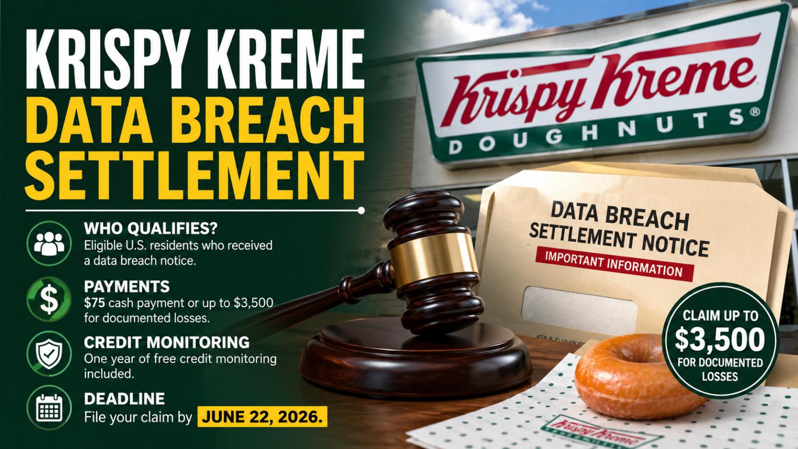 Krispy Kreme Data Breach Settlement for U.S. Residents  Claim by June 22