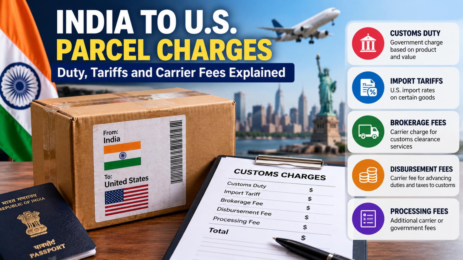 India-to-U.S. parcel charges: Duty, tariffs and carrier fees