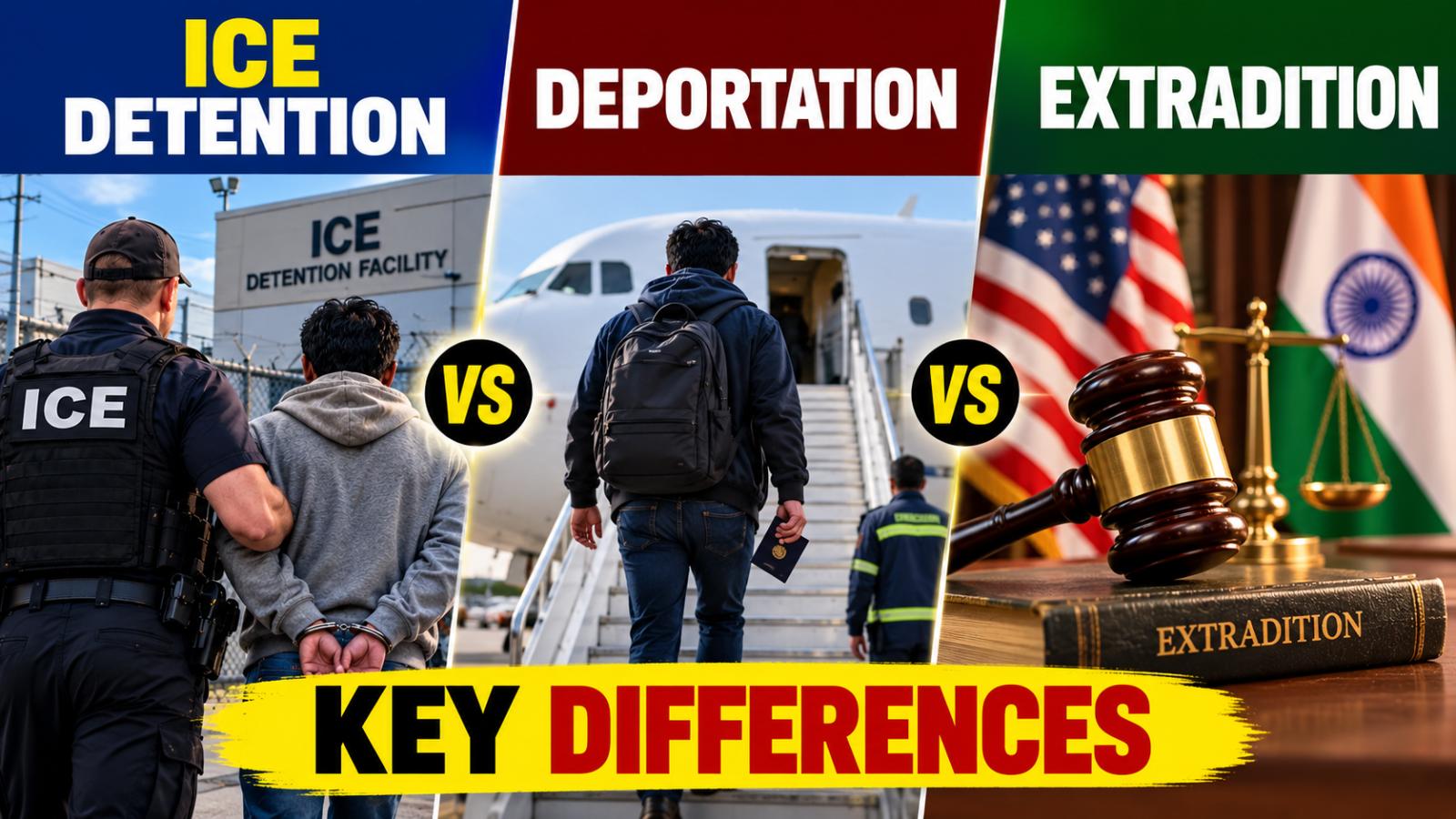ICE detention vs. deportation vs. extradition: Key differences