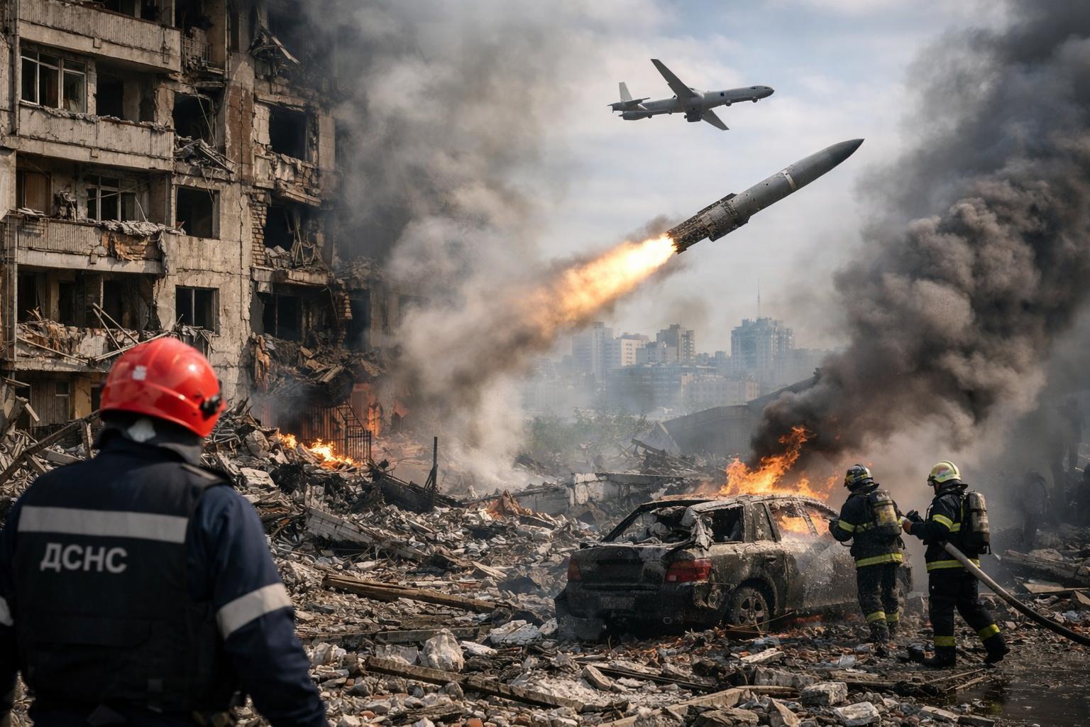 Russian drone and missile strikes kill four in Ukraine amid renewed offensive