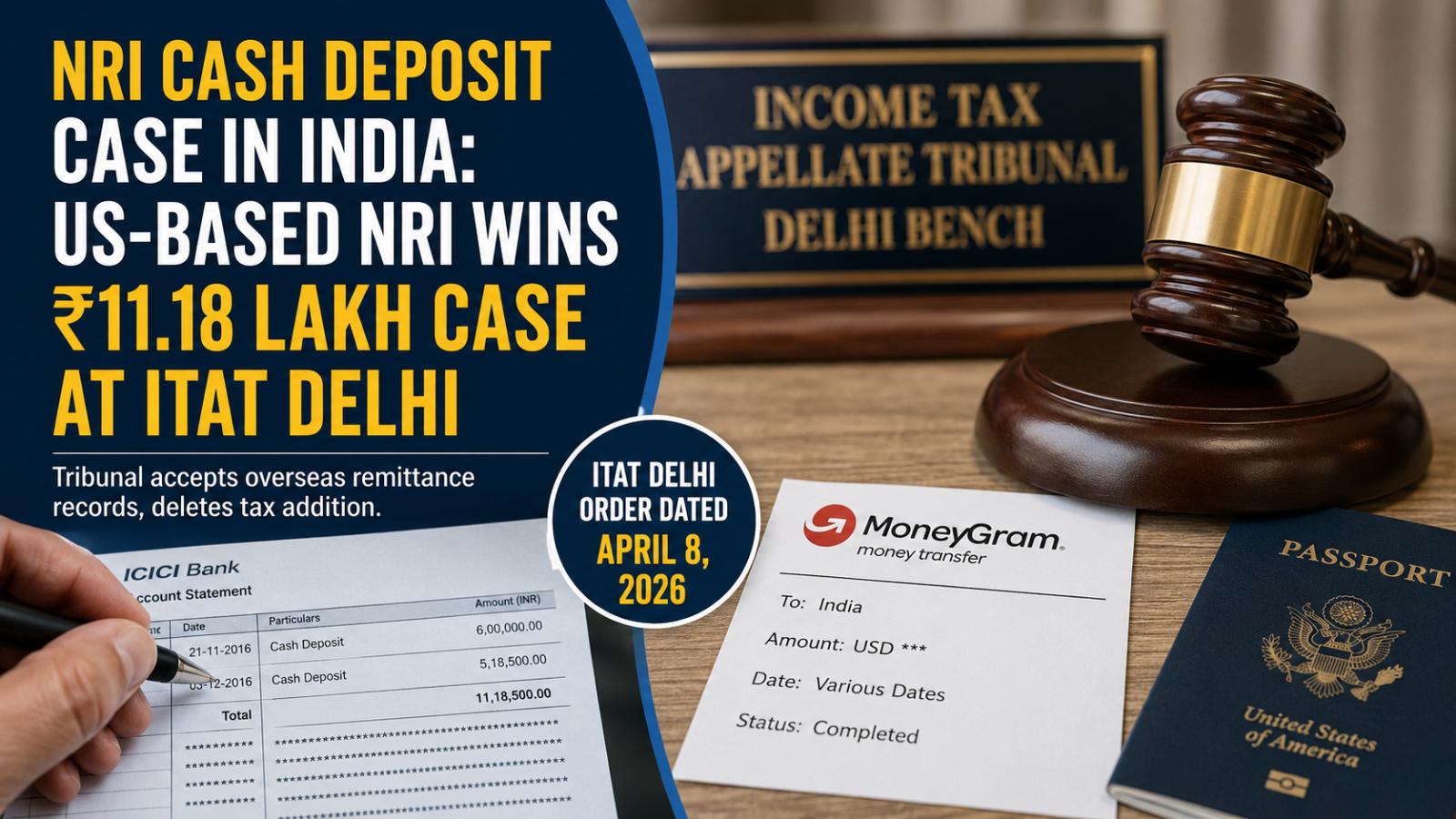 US-Based NRI Wins ₹11.18 Lakh Cash Deposit Case at ITAT Delhi