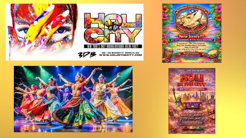 Weekend event highlights Holi festivals and cultural events near NYC