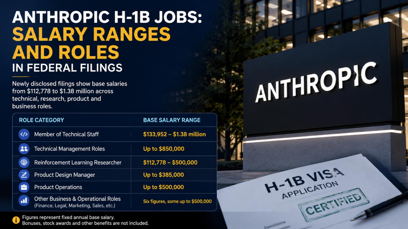 Anthropic H-1B Jobs: Salary Ranges and Roles in Federal Filings