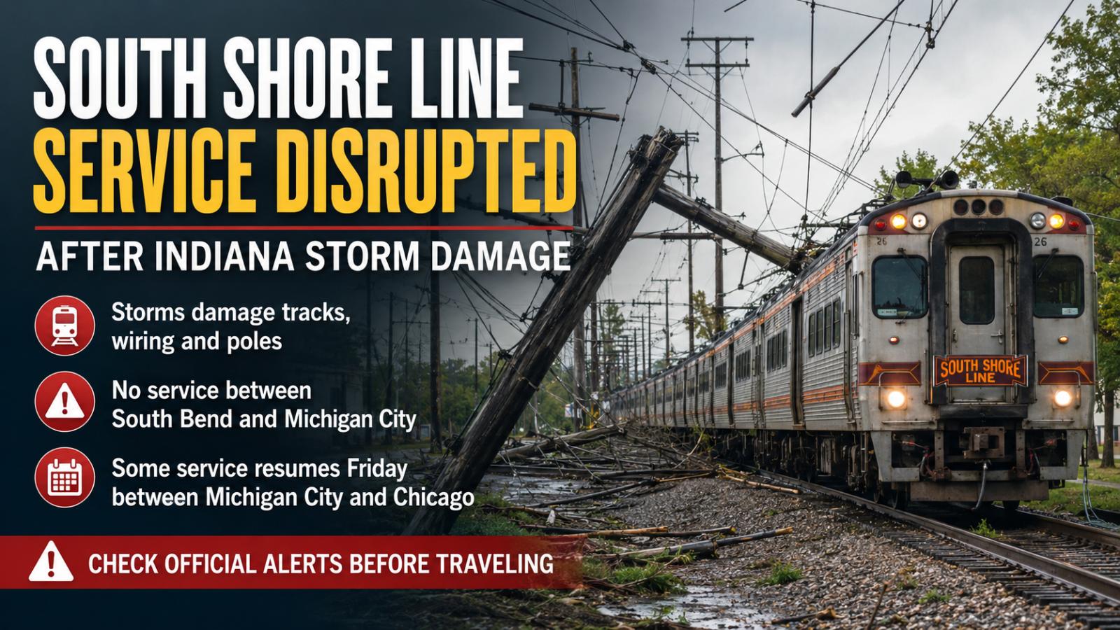 South Shore Line Storm Damage Suspends South Bend-Michigan City Service