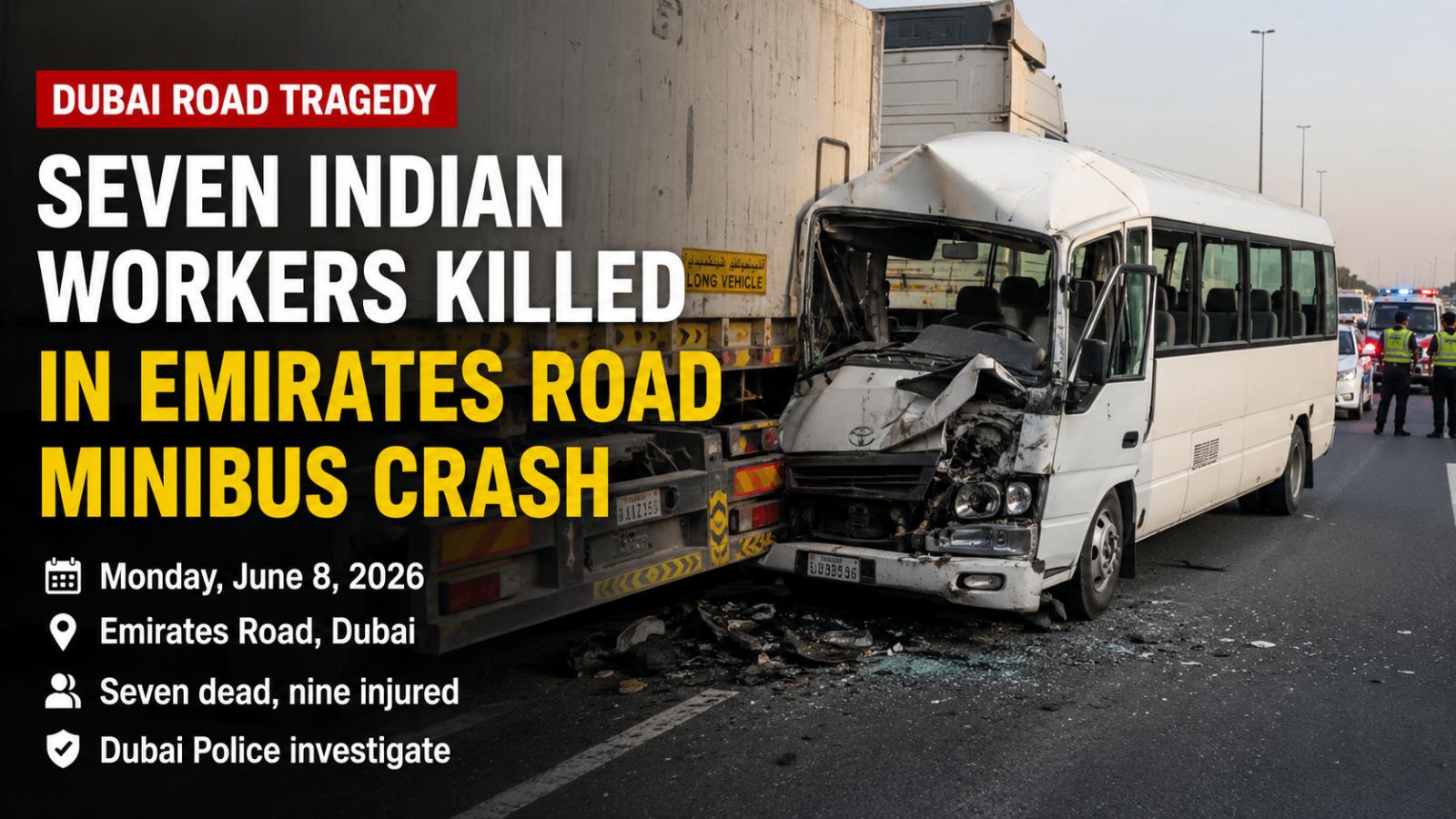 Dubai Emirates Road Minibus Crash Kills Seven Indian Workers