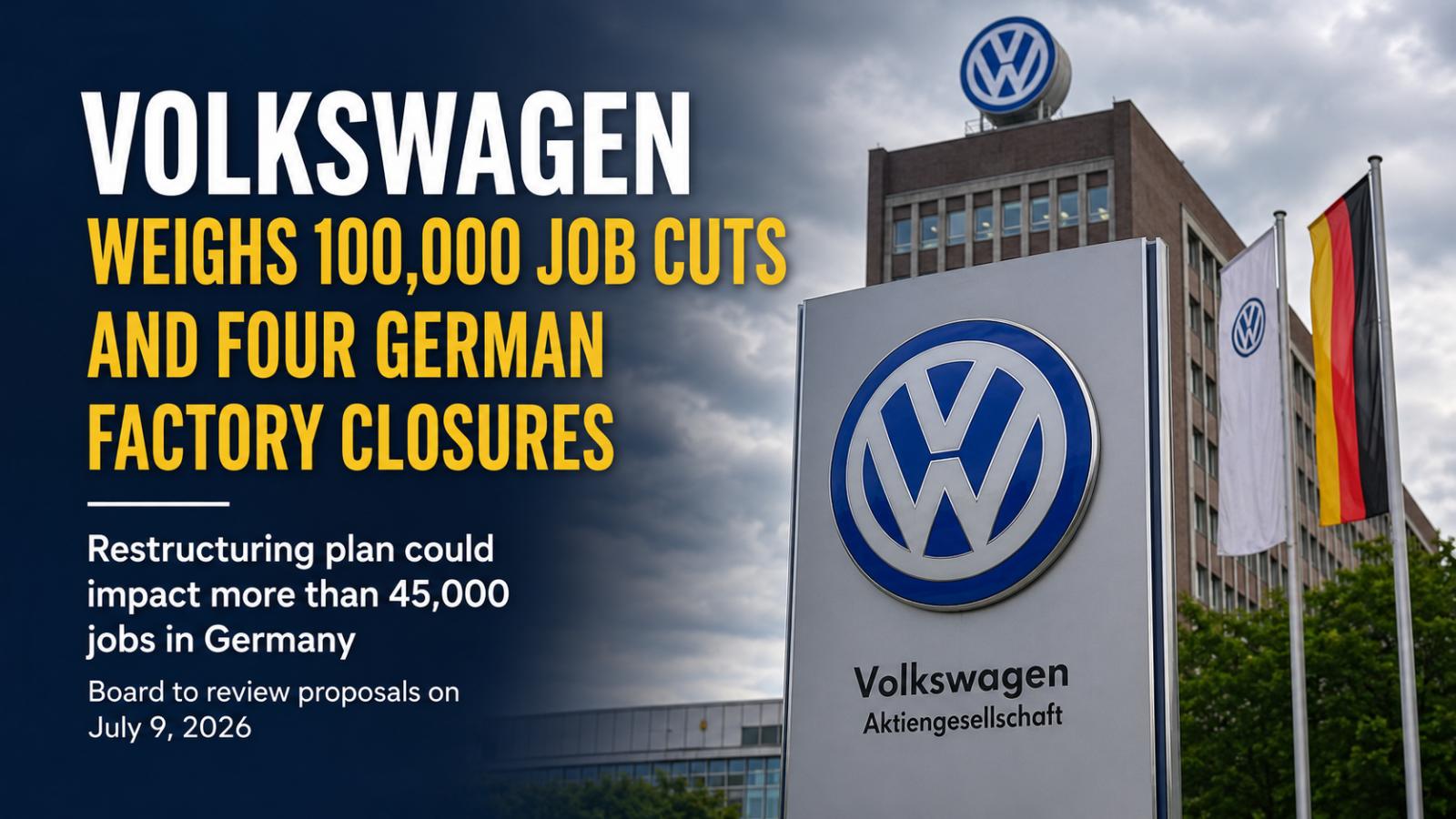 Volkswagen German Plant Closures Could Push Job Cuts to 100,000