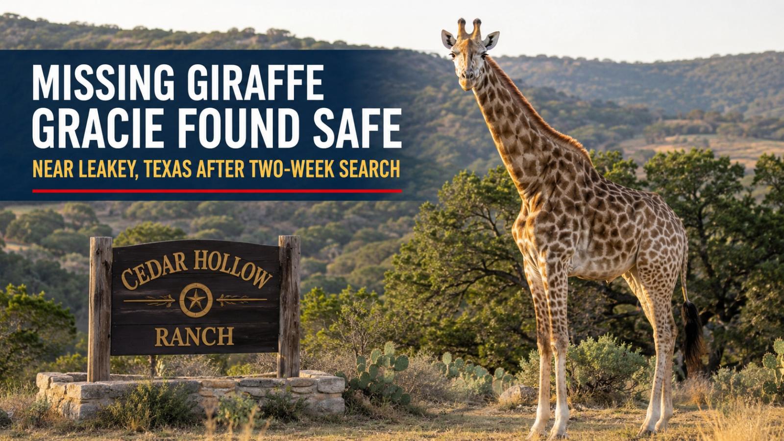 Missing Giraffe Gracie Found Safe Near Leakey After Two-Week Search