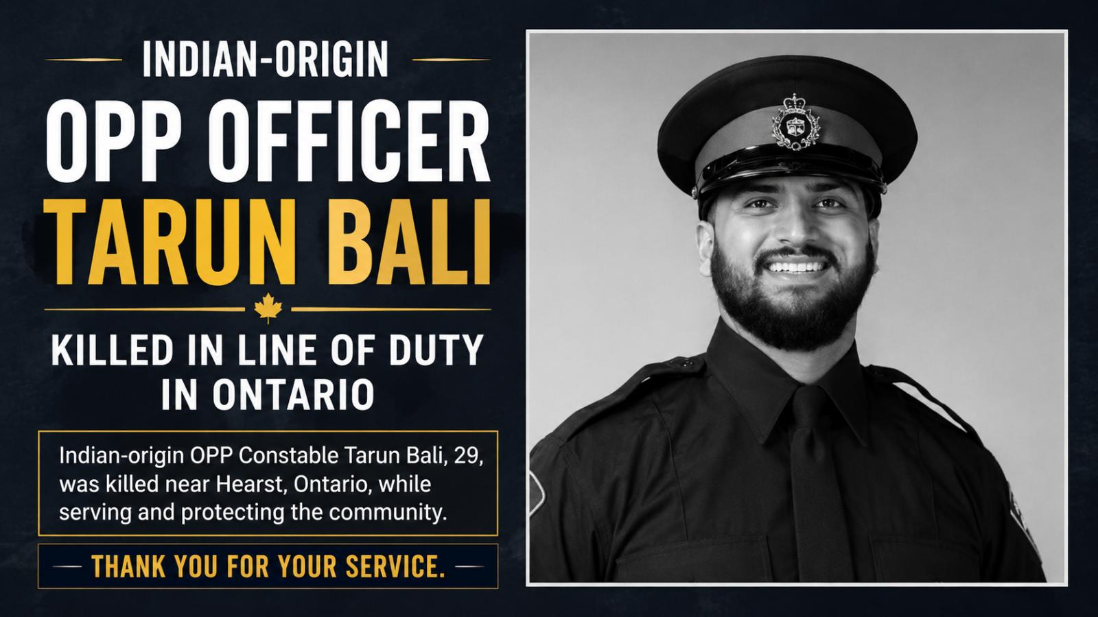 Tarun Bali Hearst Ontario Case: Indian-Origin OPP Officer Killed