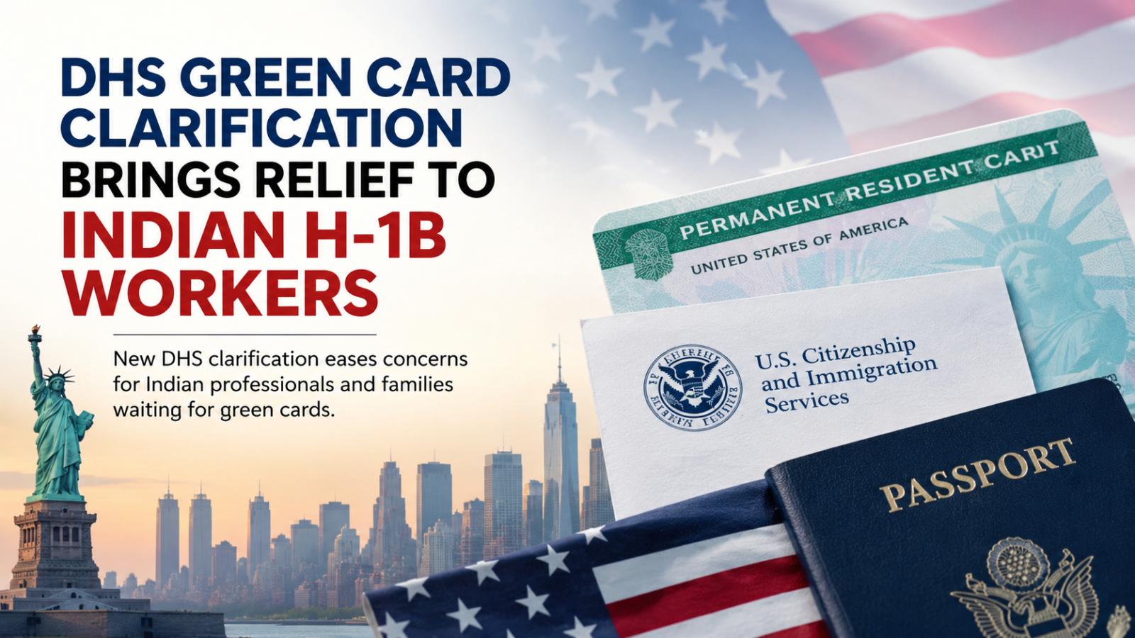 DHS Green Card Clarification Brings Relief to Indian H-1B Workers