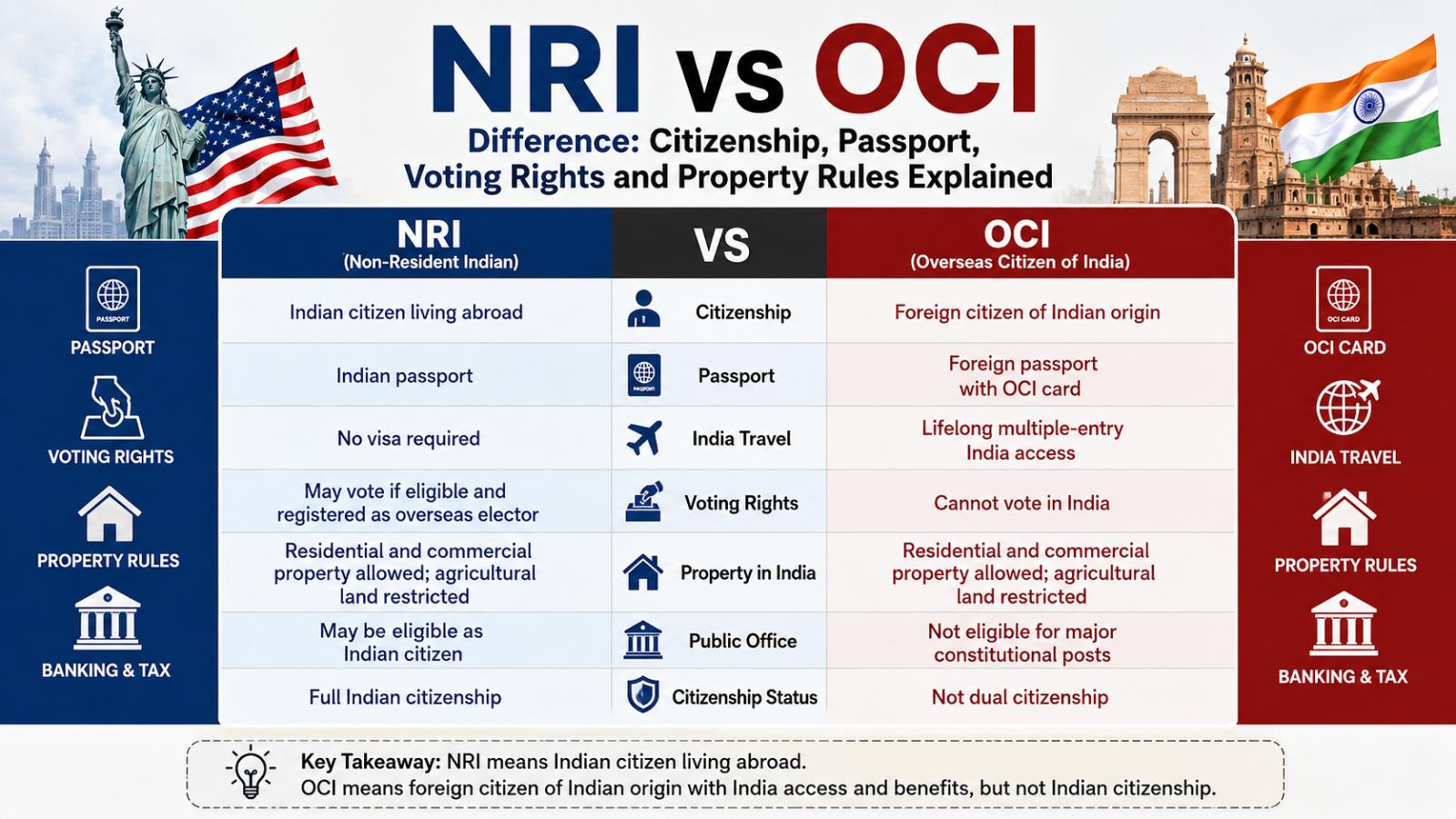 NRI vs OCI Difference Citizenship, Passport, Voting and Property Rules