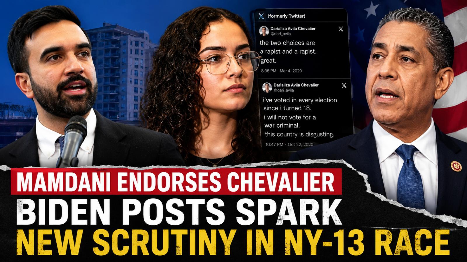 Mamdani Endorsement Puts Chevalier Biden Posts at Center of NY-13 Primary