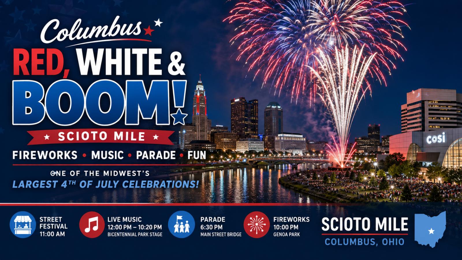 Columbus Red, White & BOOM fireworks set for Scioto Mile as large crowds expected