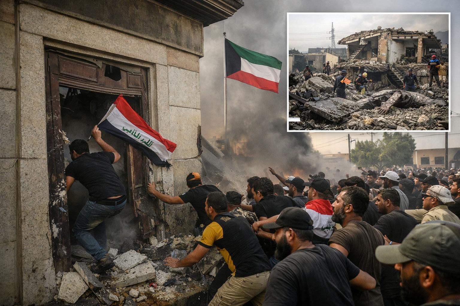 Protesters storm Kuwaiti consulate after deadly rocket strike in Basra