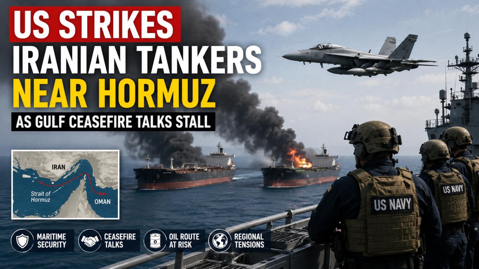 US Strikes Iranian Tankers Near Hormuz as Gulf Ceasefire Talks Face Breaking Point