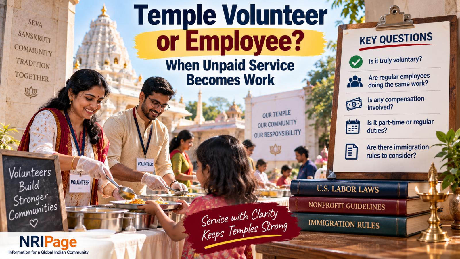 Temple volunteer or employee When unpaid service becomes work in the US