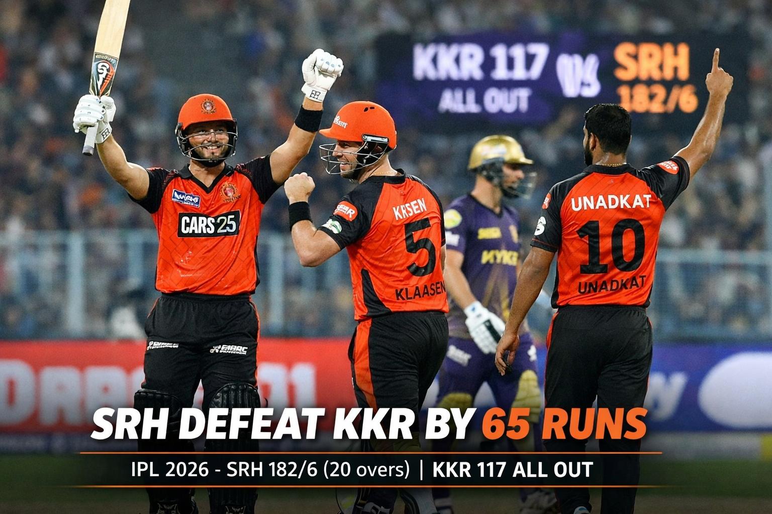 SRH secure first IPL 2026 win with dominant win over KKR