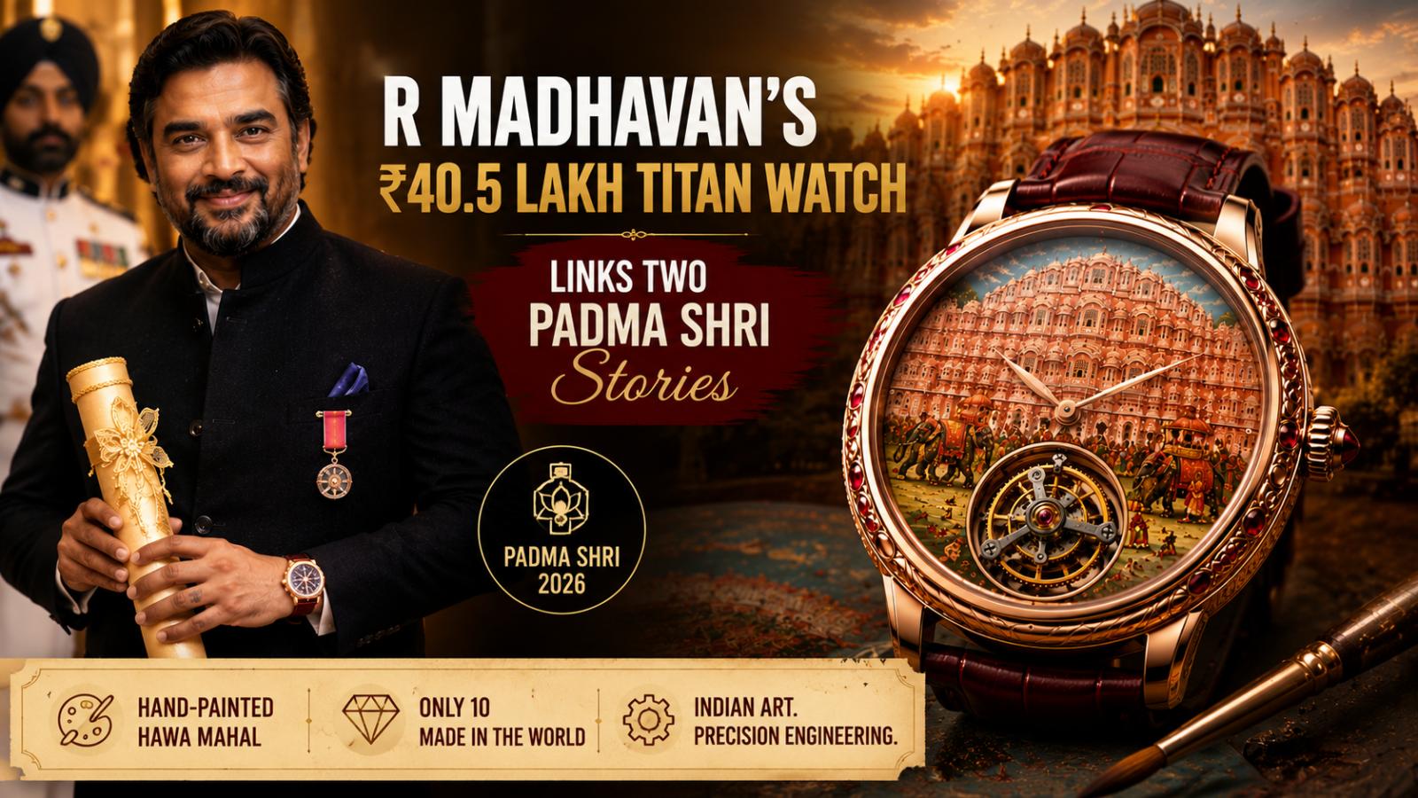 R Madhavan Titan Watch Links Two Padma Shri Stories at ₹40.5 Lakh