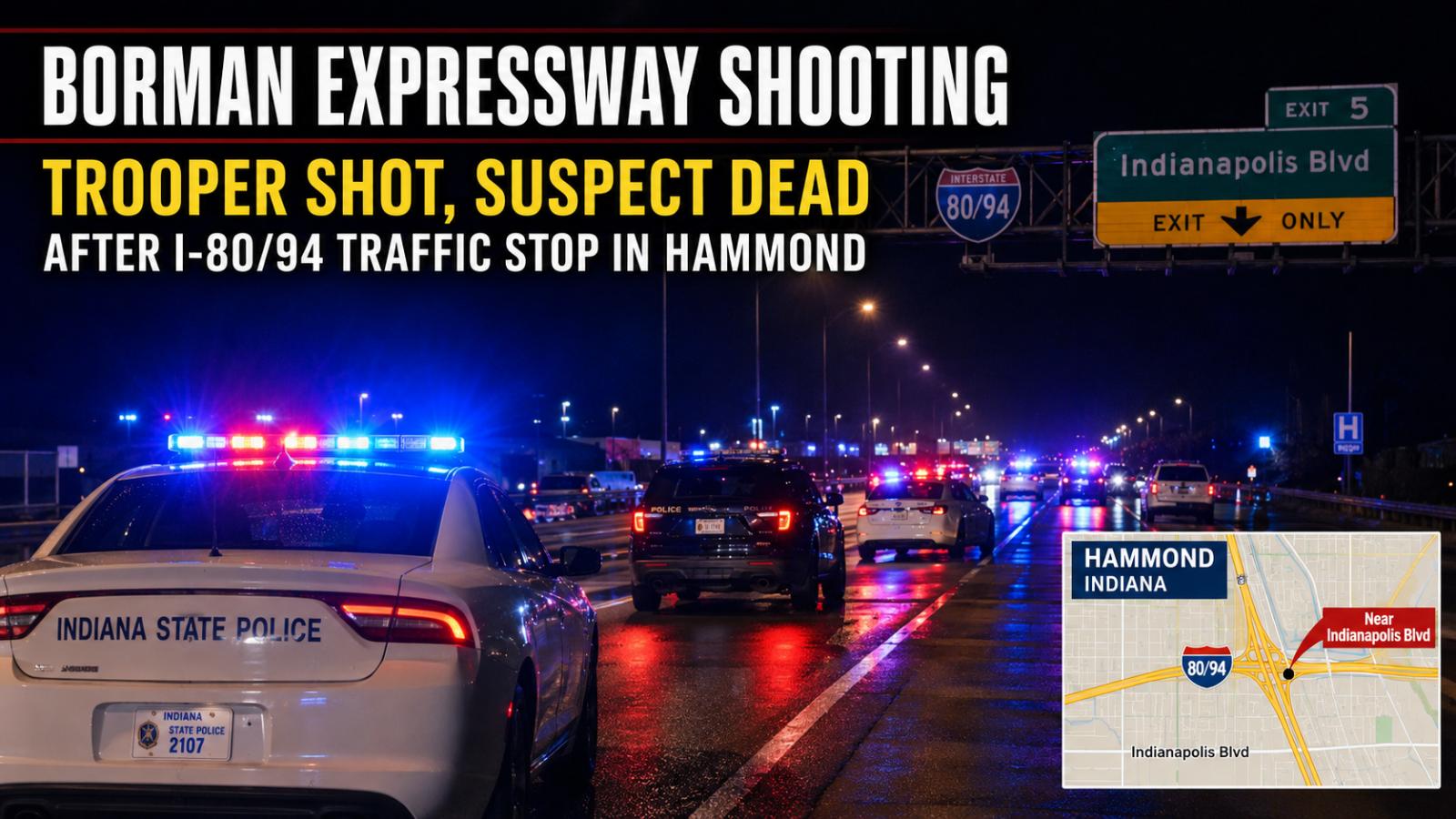 Hammond, Indiana I-80 94 Shooting Trooper Shot, Suspect Dead