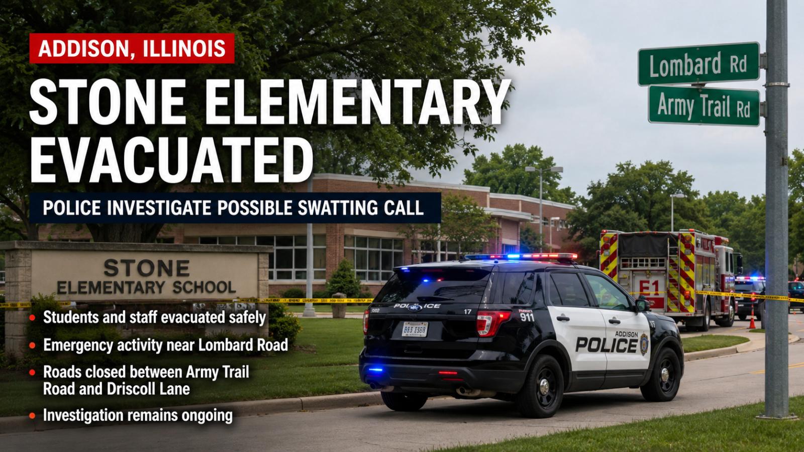 Stone Elementary Swatting Call Prompts Addison School Evacuation