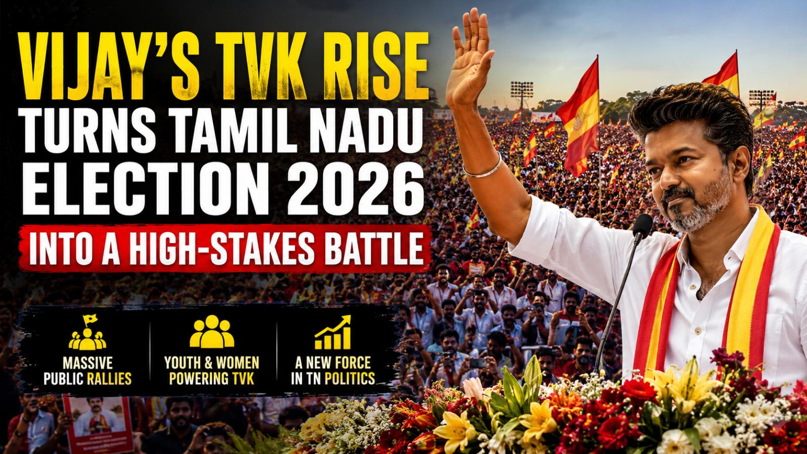 Vijay Politics India: TVK Rise Turns Tamil Nadu Election 2026 Into a High-Stakes Battle