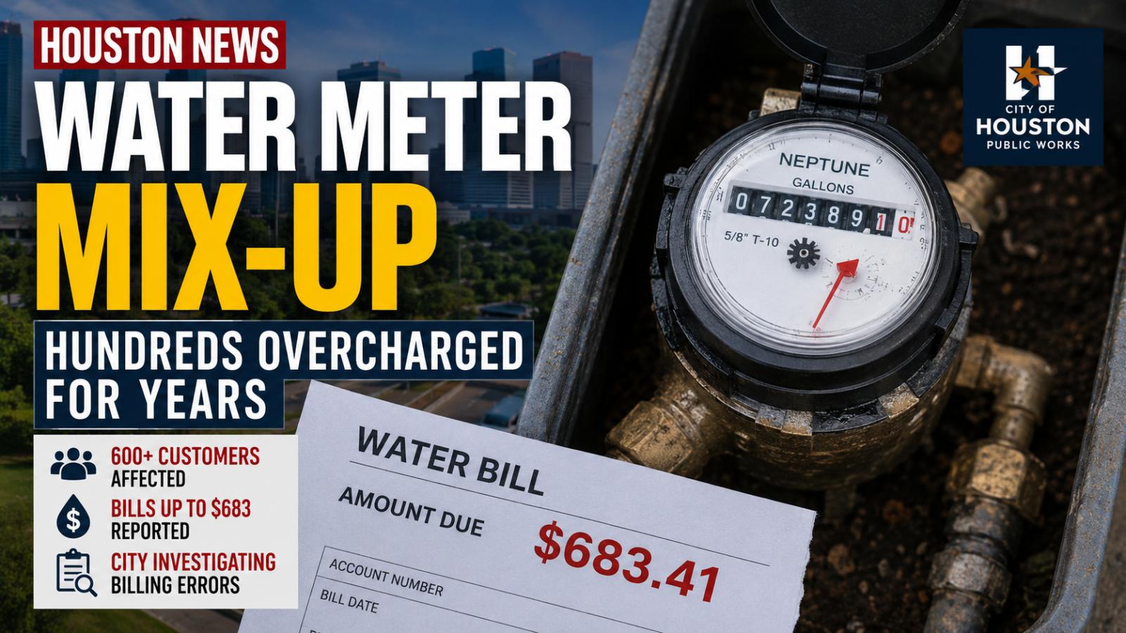 Houston Water Bills Shock: Meter Mix-Up in Houston Leaves Hundreds Overcharged for Years