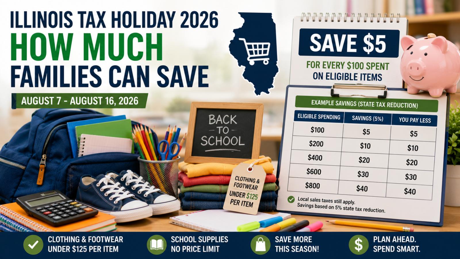 Illinois tax holiday 2026 How much families can save