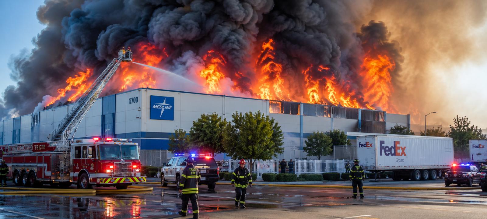 Tracy, California Medline Warehouse Fire Prompts FedEx Evacuation