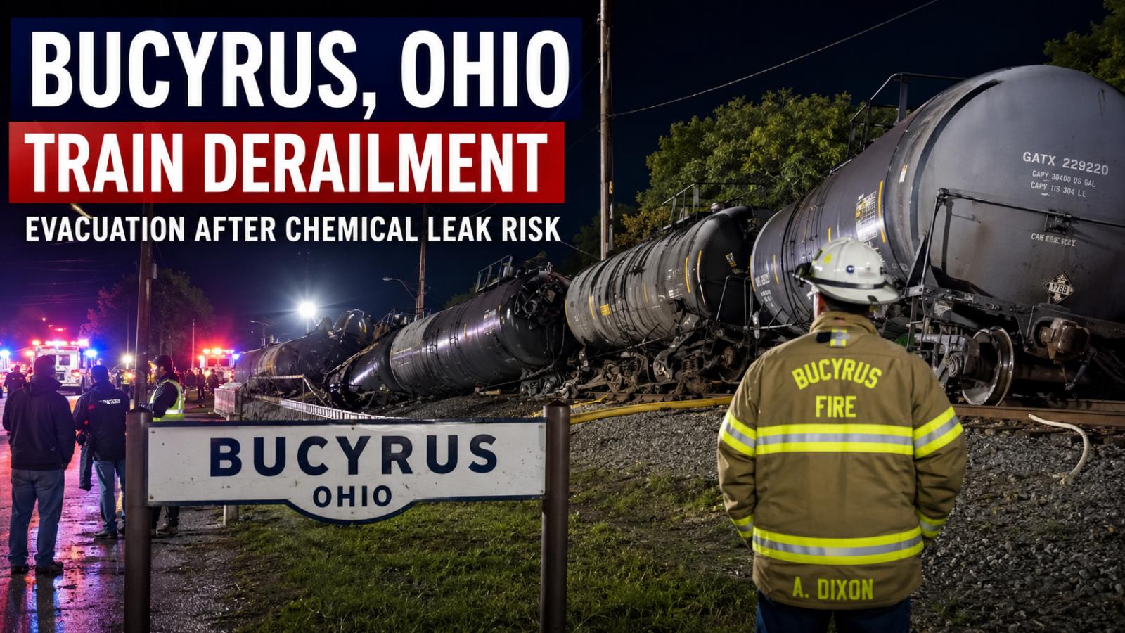 Bucyrus Ohio Train Derailment Prompts Evacuation Over Chemical Risk