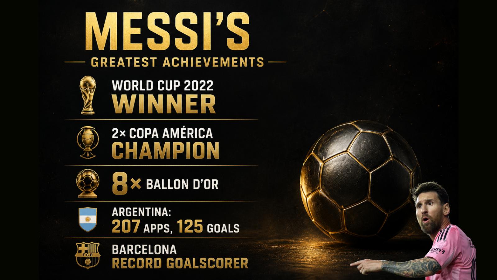 Lionel Messi career achievements: World Cup, records and trophies