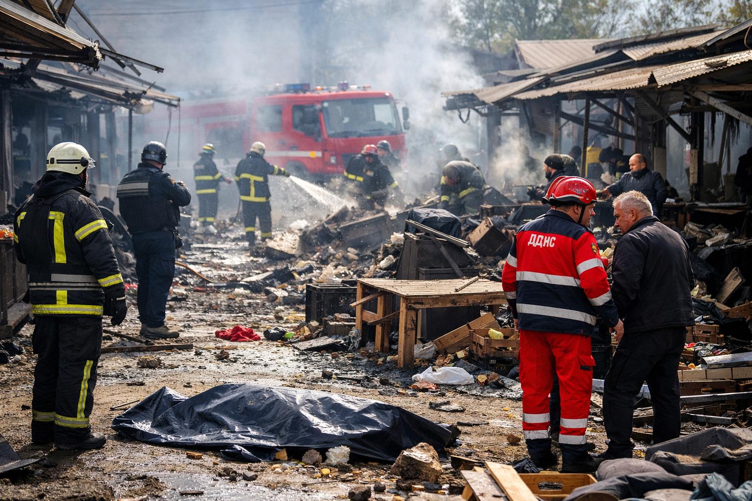 Russia drone strike on Ukraine market kills 5, injures 19