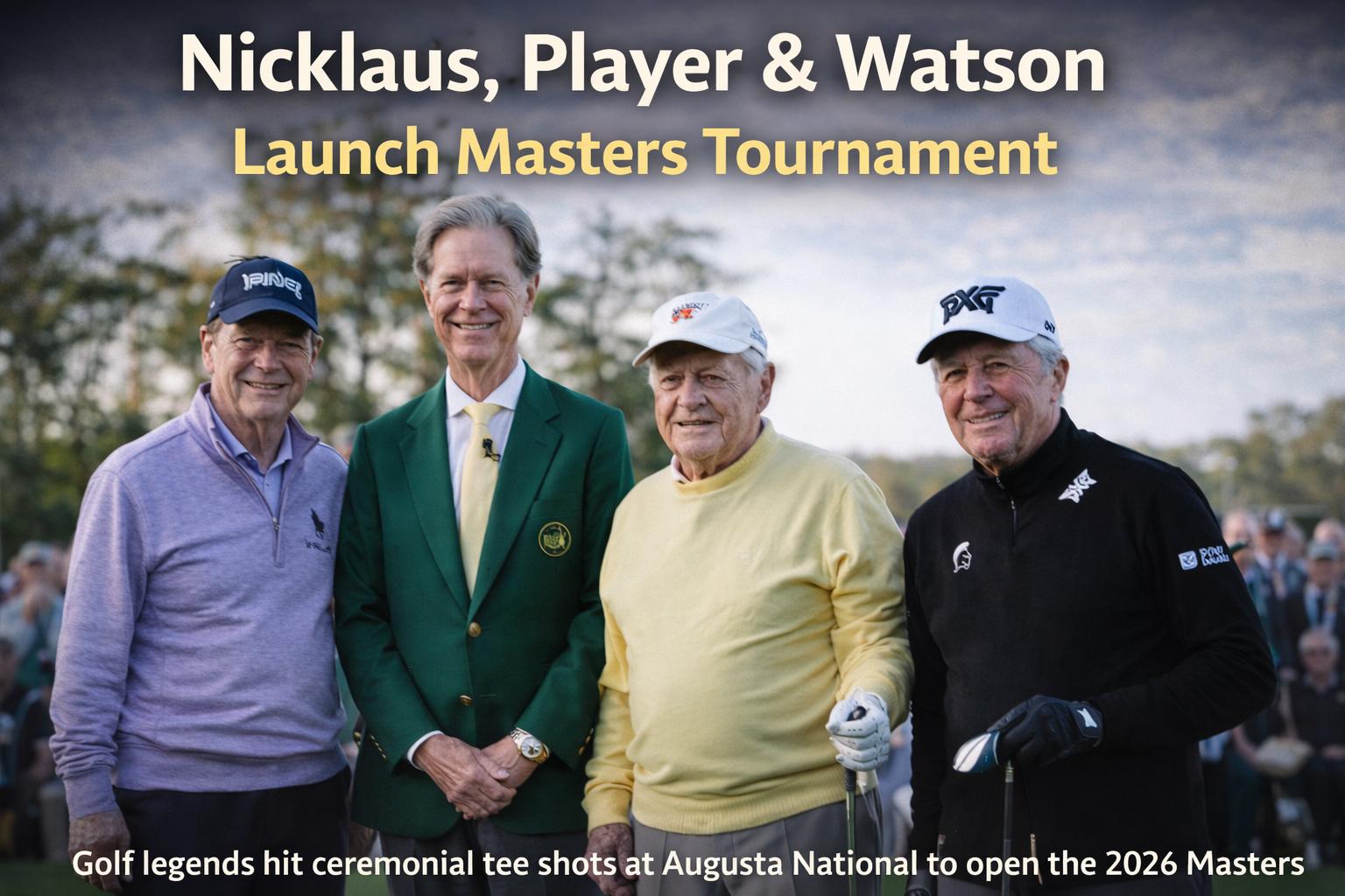 Masters begins with Nicklaus, Player and Watson ceremonial tee shots