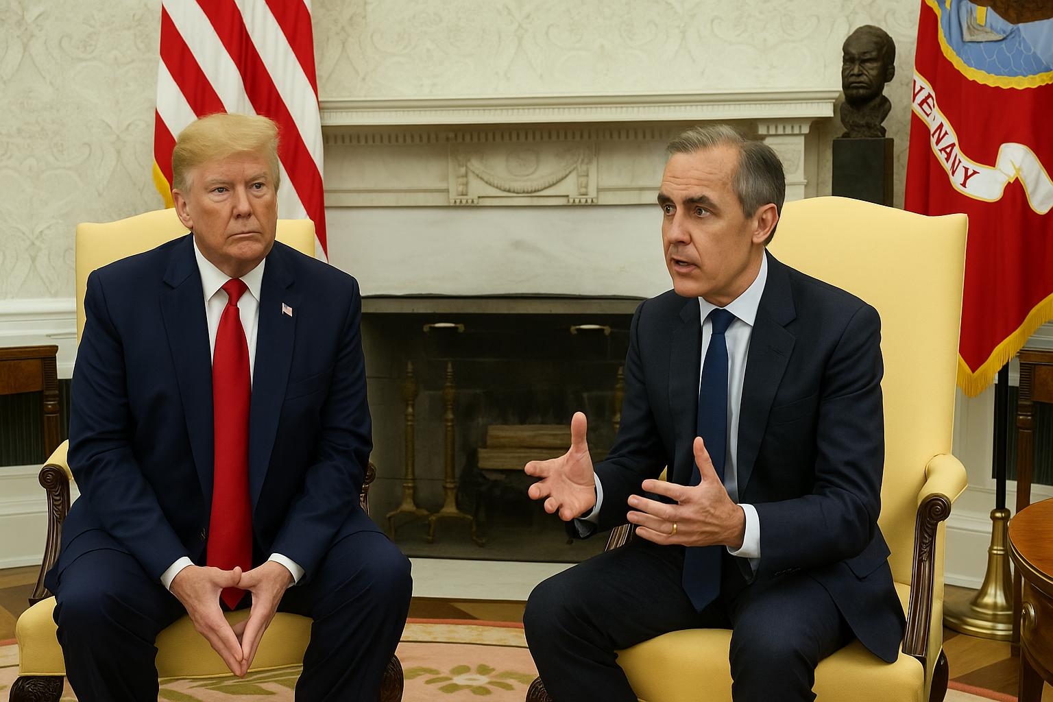 Trump and Carney discuss trade, Gaza conflict, and Ukraine war at White House