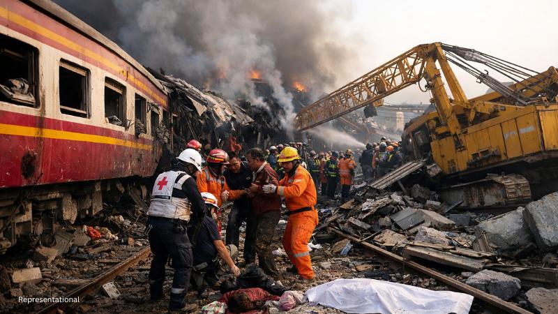 Crane collapse derails passenger train in northeast Thailand, killing 22