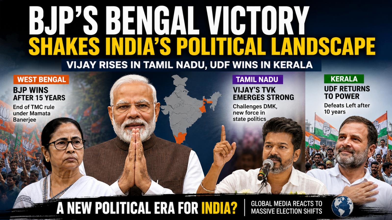 BJP’s Bengal Victory Shakes India as Vijay, Kerala Results Shift Politics