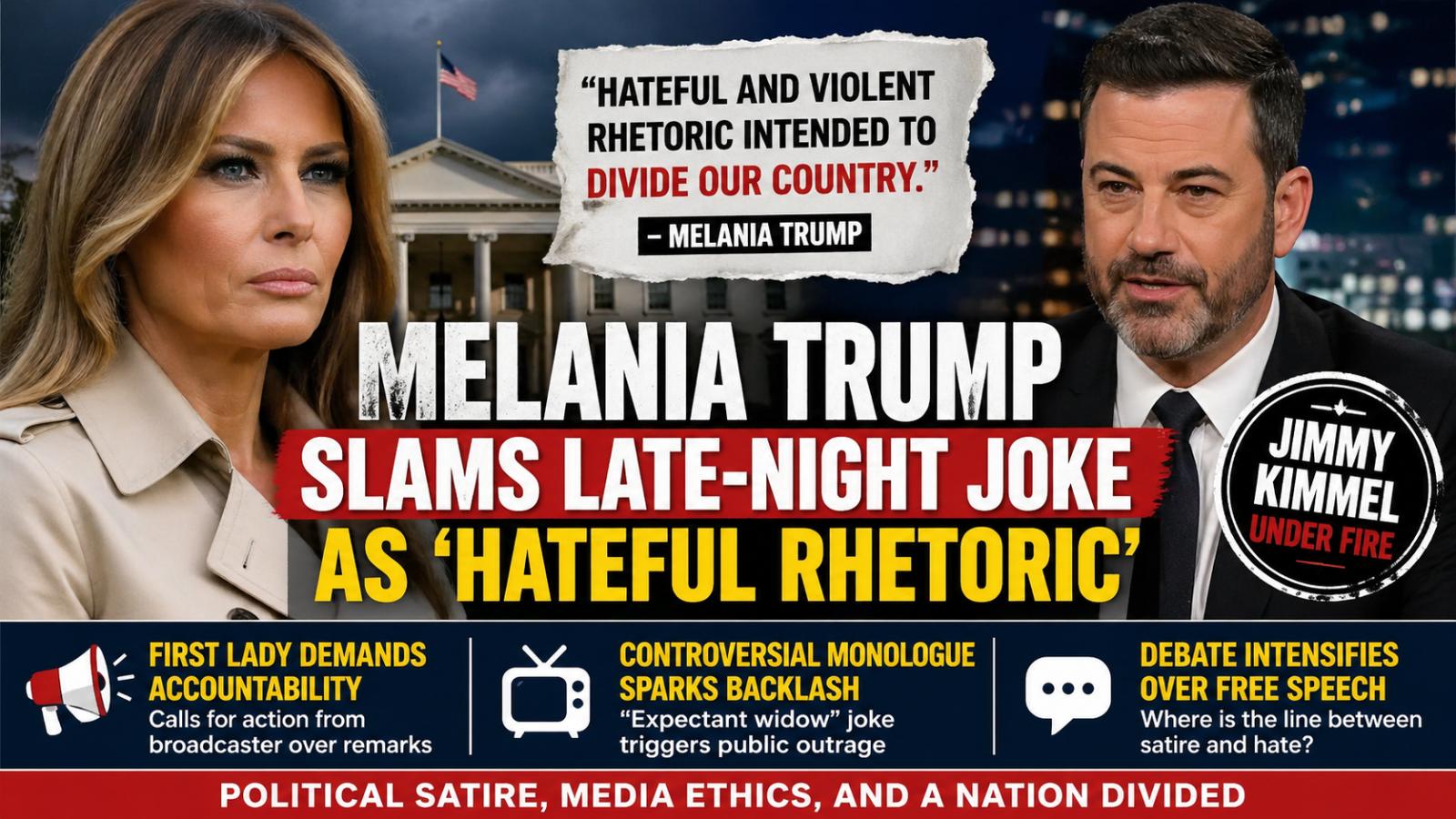 Melania Trump urges action over comedian’s ‘expectant widow’ joke