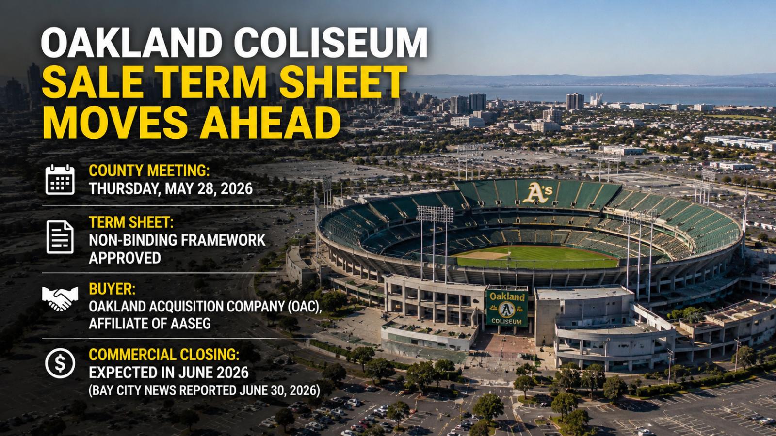 Alameda County Advances Oakland Coliseum Sale Term Sheet With OAC