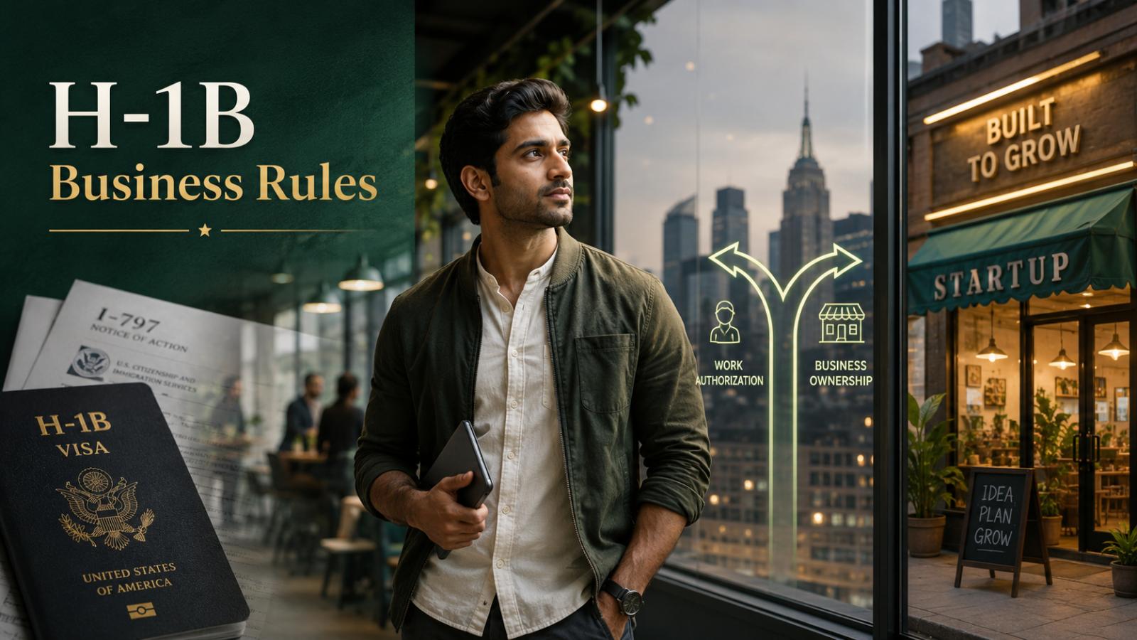 Can an H-1B holder own or start a business in the US?
