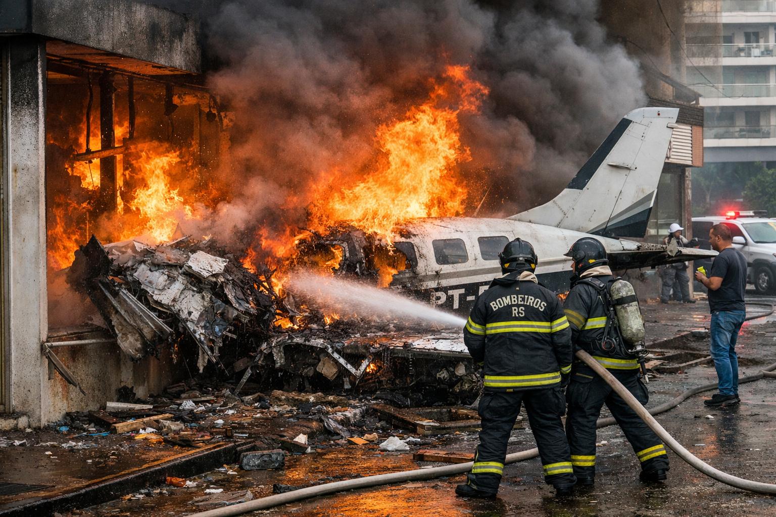 Four dead after aircraft crashes into restaurant in southern Brazil