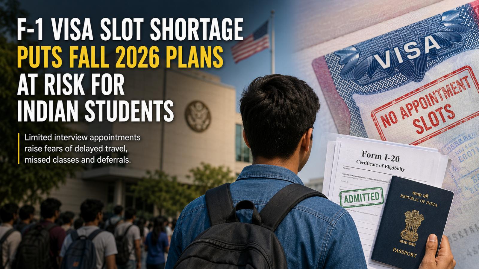 F-1 Visa Slot Shortage Puts Fall 2026 Plans at Risk for Indian Students