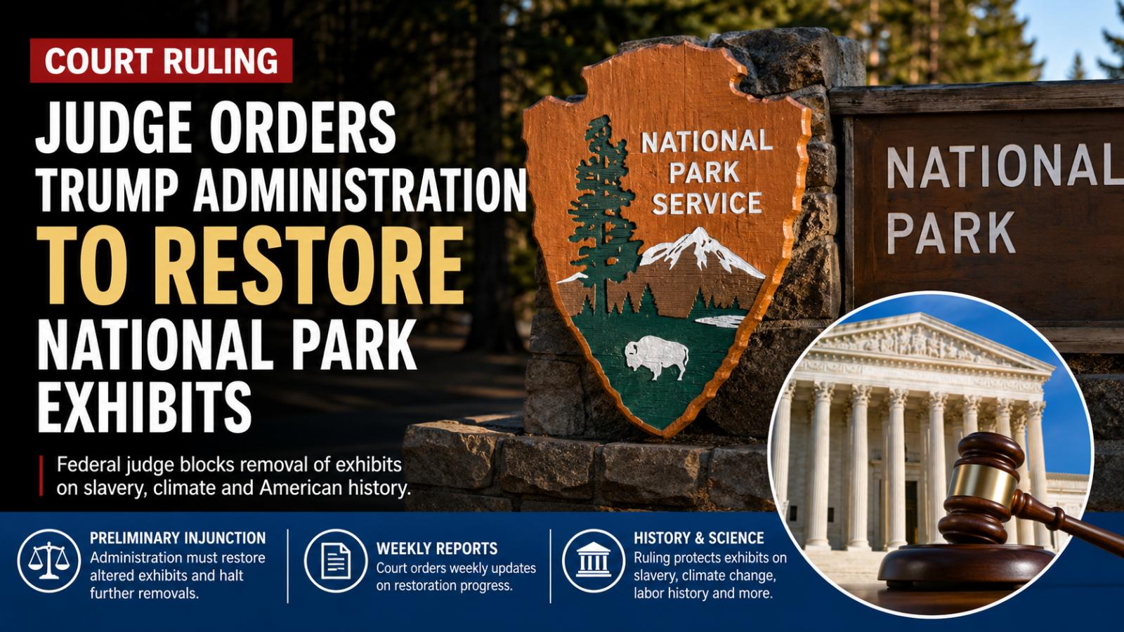 Judge Orders Trump Administration to Restore National Park Exhibits