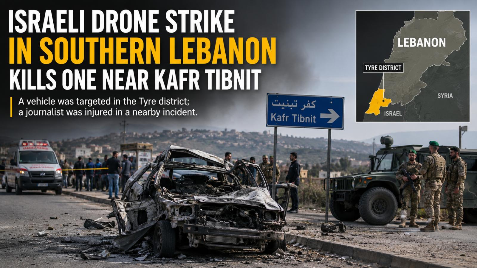 Israeli Drone Strike in Southern Lebanon Kills One Near Kafr Tibnit