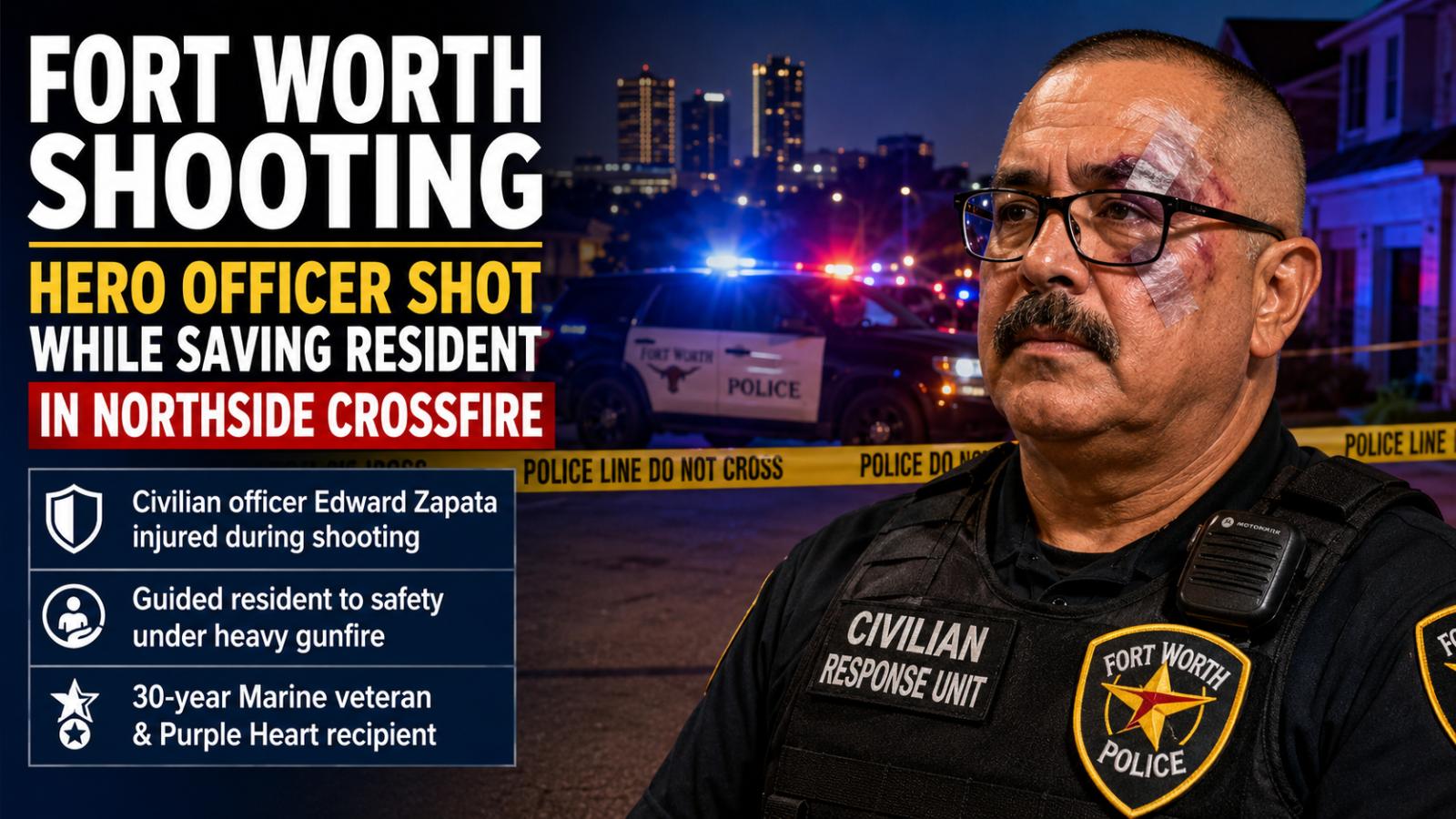 Fort Worth Shooting Hero: Civilian Officer Shot While Saving Resident in Northside Crossfire