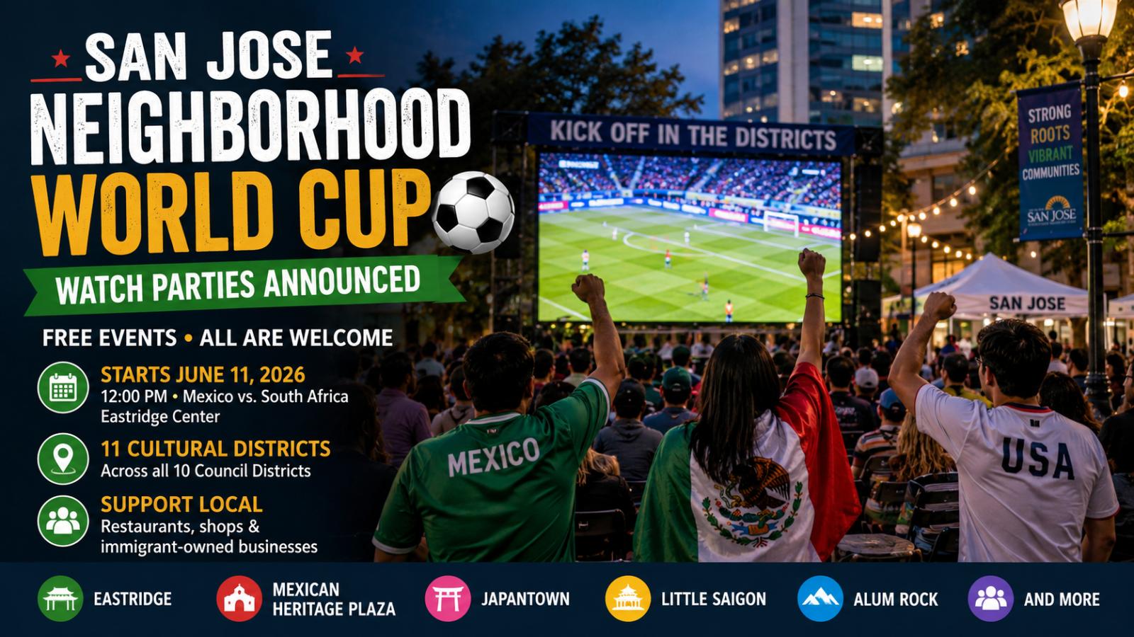 San Jose Neighborhood World Cup Watch Parties Announced