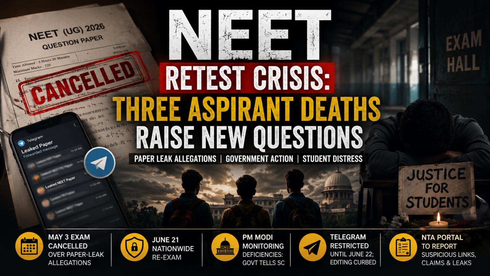 NEET Retest Crisis: Three Aspirant Deaths Raise New Questions